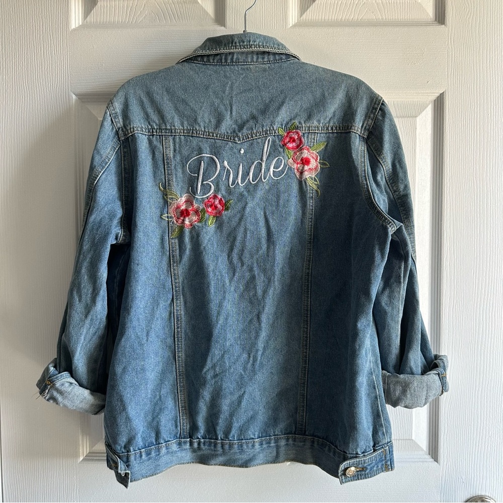 BRIDE Floral Embroidered Denim Jacket